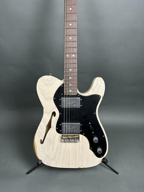 Fender Custom Shop Limited Edition Bobbed Telecaster Thinline Relic - Aged White Blonde - 